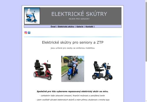 Zobrazit webové stránky Elektrické skútry pro seniory a ZTP