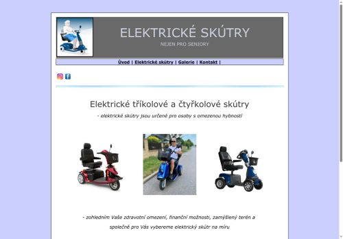 Zobrazit webové stránky Elektrické skútry pro seniory a ZTP