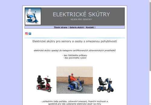 Zobrazit webové stránky Elektrické skútry pro seniory a ZTP