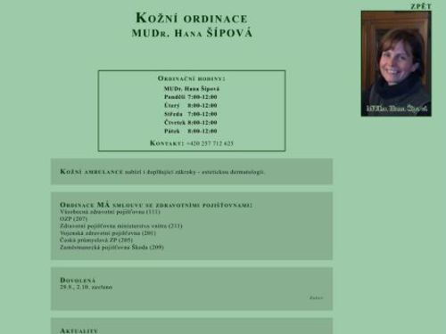 Kožní ambulance - MUDr. Hana Šípová