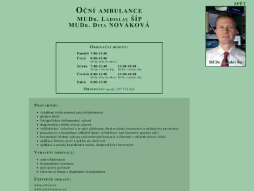 Oční ambulance - MUDr. Ladislav Šíp, MUDr. Dita Nováková