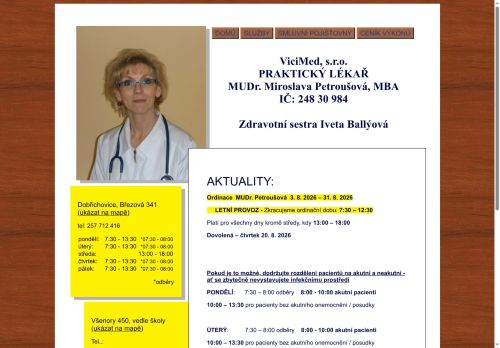 Zobrazit webové stránky Praktický lékař pro dospělé - MUDr. Miroslava Petroušová, MBA