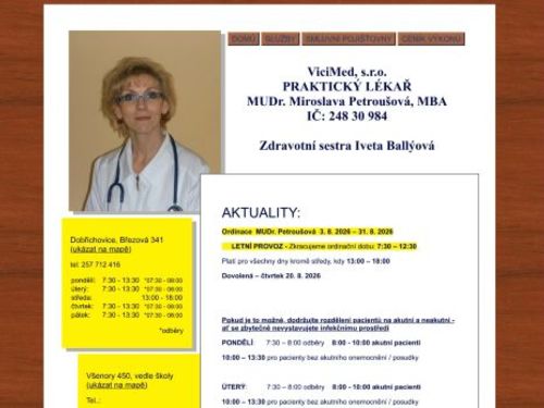 Praktický lékař pro dospělé - MUDr. Miroslava Petroušová, MBA