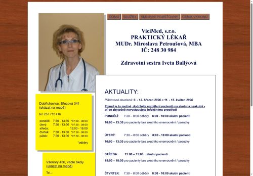 Zobrazit webové stránky Praktický lékař pro dospělé - MUDr. Miroslava Petroušová, MBA