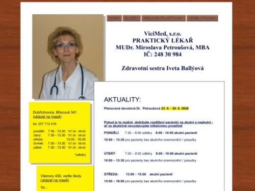 Praktický lékař pro dospělé - MUDr. Miroslava Petroušová, MBA