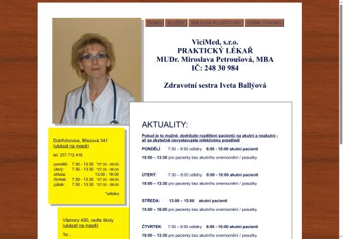 Zobrazit webové stránky Praktický lékař pro dospělé - MUDr. Miroslava Petroušová, MBA