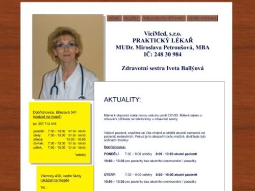 Praktický lékař pro dospělé - MUDr. Miroslava Petroušová, MBA