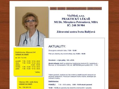 Praktický lékař pro dospělé - MUDr. Miroslava Petroušová, MBA