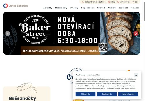 UNITED BAKERIES a.s. nabízí práci na pozici Pekaři strojní výroba v obci Praha