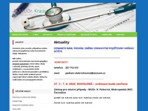 Praktický lékař pro děti a dorost - MUDr. Vladislava Krausová