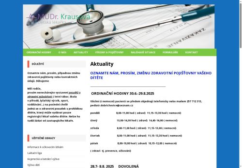 Zobrazit webové stránky Praktický lékař pro děti a dorost - MUDr. Vladislava Krausová