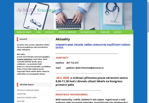 Zobrazit webové stránky Praktický lékař pro děti a dorost - MUDr. Vladislava Krausová