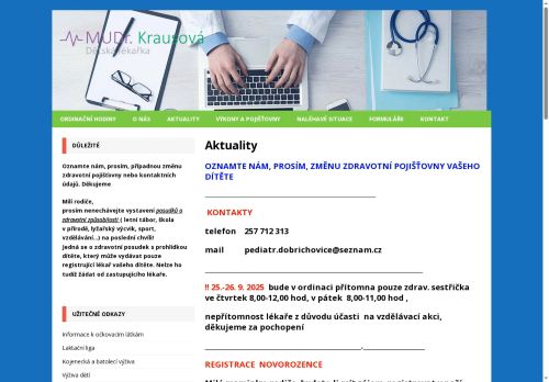 Zobrazit webové stránky Praktický lékař pro děti a dorost - MUDr. Vladislava Krausová