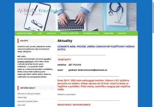 Zobrazit webové stránky Praktický lékař pro děti a dorost - MUDr. Vladislava Krausová