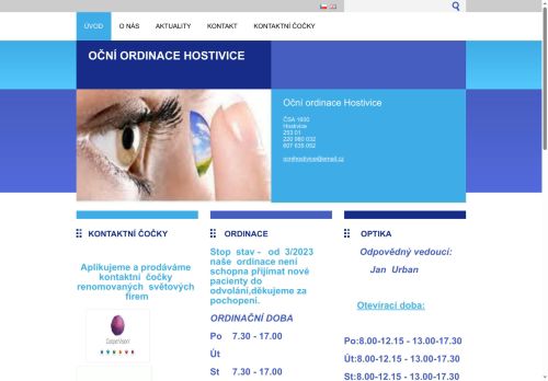 Zobrazit webové stránky Oční ordinace - MUDr. Petr Trávníček