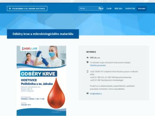 OKB Lab - odběrové místo Hostivice