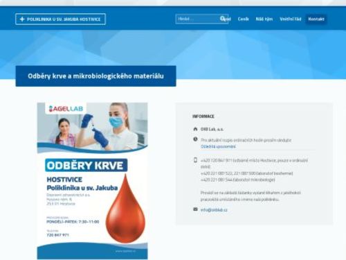 OKB Lab - odběrové místo Hostivice