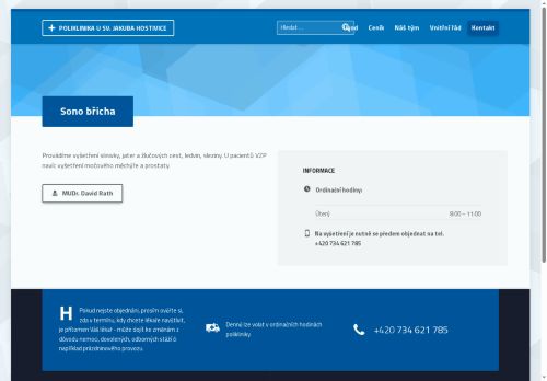 Zobrazit webové stránky Sono (ultrazvuk) břicha - Poliklinika U Sv. Jakuba, Hostivice
