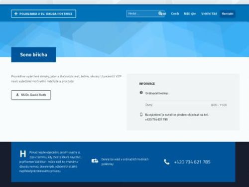 Sono (ultrazvuk) břicha - Poliklinika U Sv. Jakuba, Hostivice