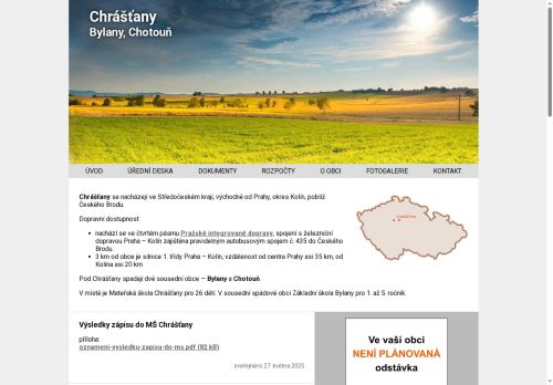 Webové stránky Obec Chrášťany, Chrášťany