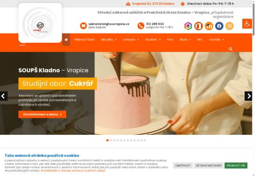 Webové stránky Střední odborné učiliště a Praktická škola Kladno - Vrapice, příspěvková organizace, Kladno