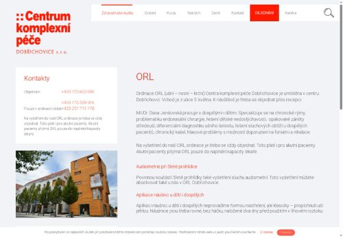 Zobrazit webové stránky ORL ambulance CKP Dobřichovice - MUDr. Dana Jenšovská, MUDr. Karla Janoušková