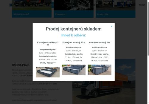 Webové stránky OSONA PLZEŇ a.s., Plzeň