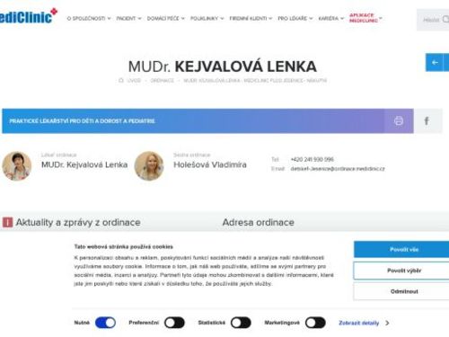 Praktický lékař pro děti a dorost MediClinic - MUDr. Lenka Kejvalová
