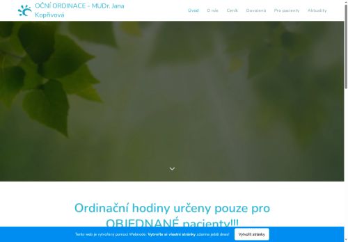 Zobrazit webové stránky Oční ordinace - MUDr. Jana Kopřivová