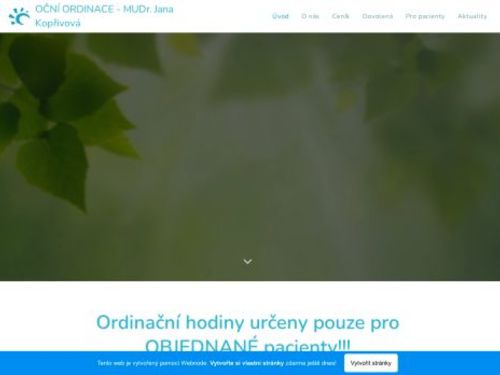 Oční ordinace - MUDr. Jana Kopřivová