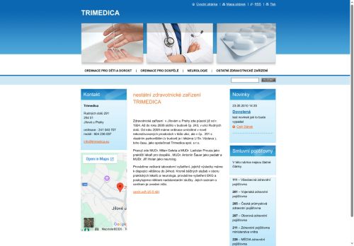 Zobrazit webové stránky Praktický lékař pro dospělé Trimedica - MUDr. Milan Geleta