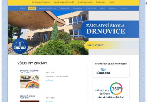 Webové stránky Základní škola Drnovice, okres Vyškov, Drnovice