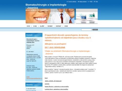 Stomatochirurgie a implantologie - as. MUDr. et MUDr. Jiří Holakovský, as. MUDr. et MUDr. Marek Vlk, PhD.