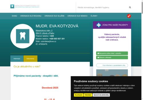 Zobrazit webové stránky Zubní ordinace - MUDr. Eva Kotyzová