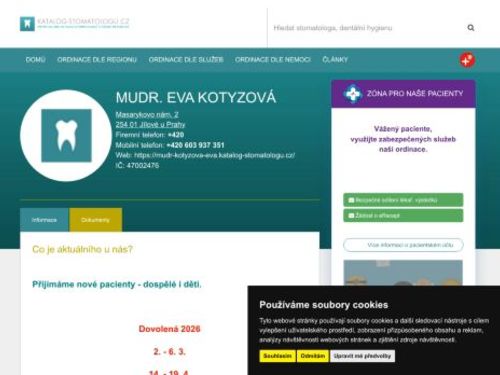 Zubní ordinace - MUDr. Eva Kotyzová