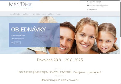 Zobrazit webové stránky Zubní ordinace MediDent - MUDr. Judita Urdová
