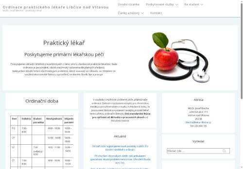 Zobrazit webové stránky Praktický lékař pro dospělé - MUDr. Josef Blecha