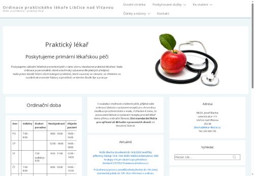Zobrazit webové stránky Praktický lékař pro dospělé - MUDr. Josef Blecha