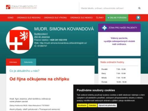 Praktický lékař pro dospělé - MUDr. Simona Kovandová