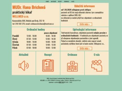 Praktický lékař pro dospělé WELLMED s.r.o. - MUDr. Hana Brichová