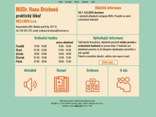 Praktický lékař pro dospělé WELLMED s.r.o. - MUDr. Hana Brichová