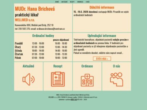 Praktický lékař pro dospělé WELLMED s.r.o. - MUDr. Hana Brichová