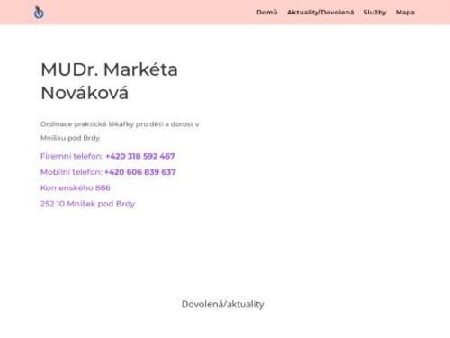 Praktický lékař pro děti a dorost - MUDr. Markéta Nováková