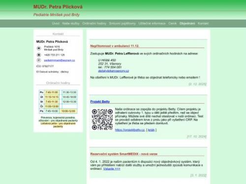 Praktický lékař pro děti a dorost - MUDr. Petra Plicková