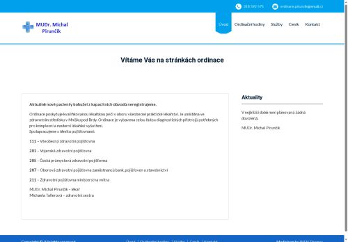 Zobrazit webové stránky Praktický lékař pro dospělé - MUDr. Michal Pirunčík