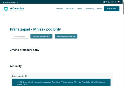 Zobrazit webové stránky ORL ambulance Alfamedica - MUDr. Janoušek Veselá