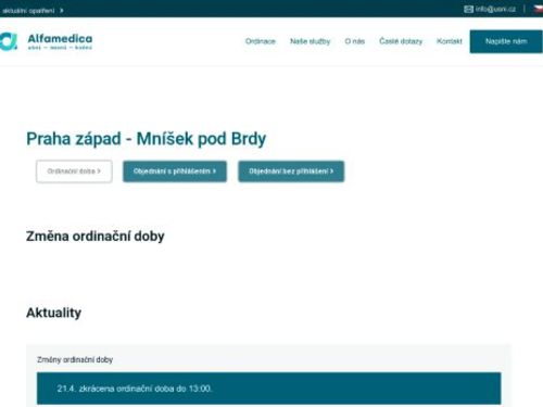 ORL ambulance Alfamedica - MUDr. Janoušek Veselá