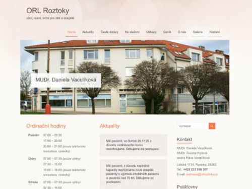 ORL - MUDr. Daniela Vaculíková, MUDr. Zuzana Krylová