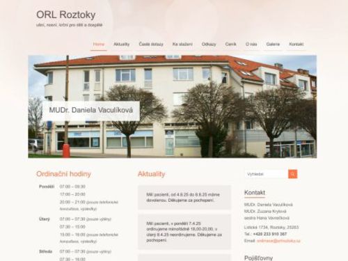 ORL - MUDr. Daniela Vaculíková, MUDr. Zuzana Krylová