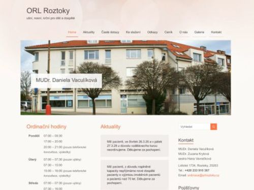 ORL - MUDr. Daniela Vaculíková, MUDr. Zuzana Krylová